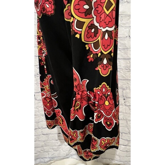 INC International Concepts Shift Dress Black Red Yellow 3/4 Belle Sleeves Large - Picture 4 of 8